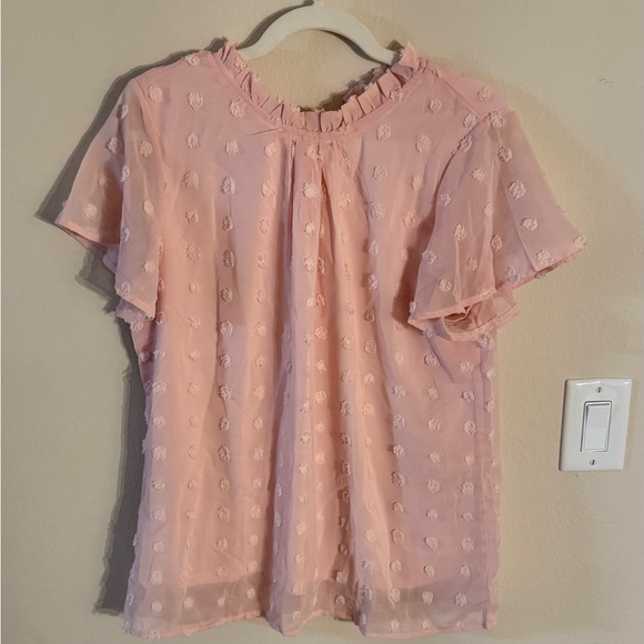 SHEIN Blush Pink Textured Blouse - Picture 1 of 5